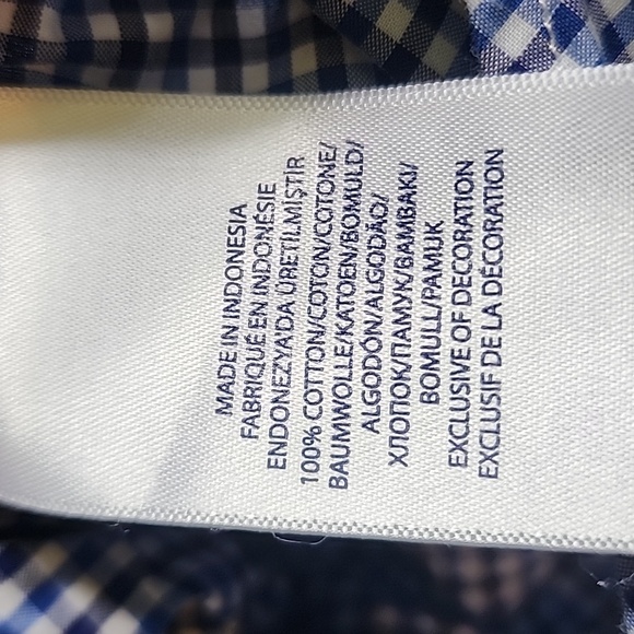 EUC  Ralph Lauren Boys Blue & White L/S Gingham Button Down Shirt,  Size 7 - Picture 10 of 11